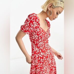 And Other Stories Floral Puff Sleeve Midi Dress